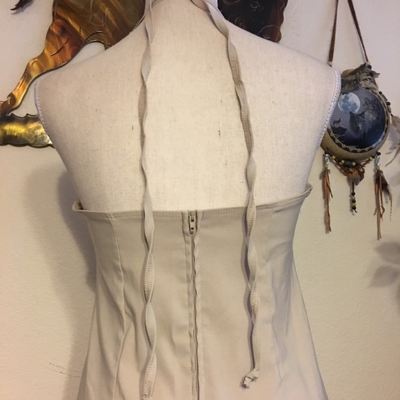 Fashion Exit tan stretch halter dress 8 - Picture 3 of 5